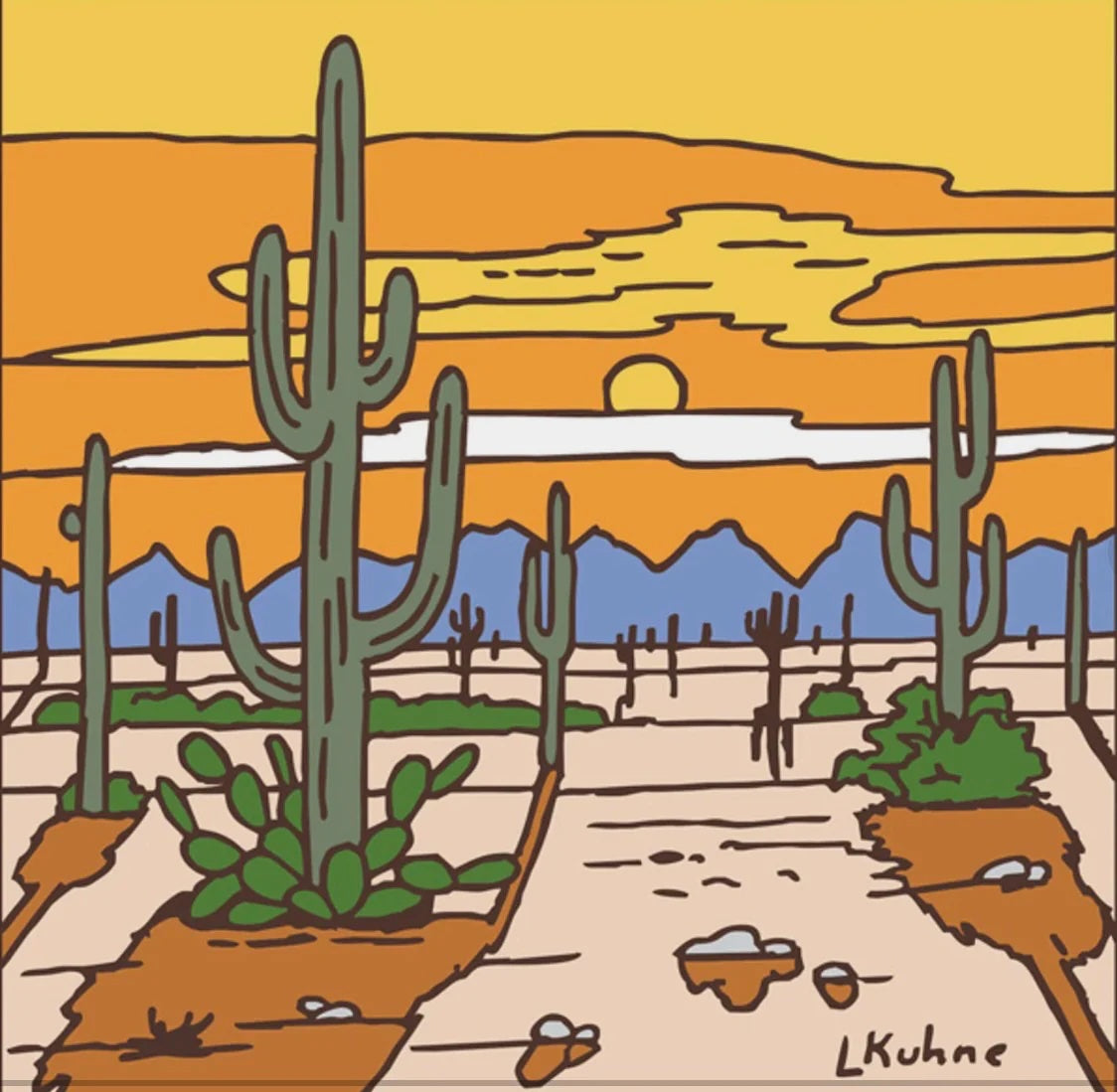 6/27 12pm: Glaze a 6” Art Tile - Desert Sunset Tile or Choose your own