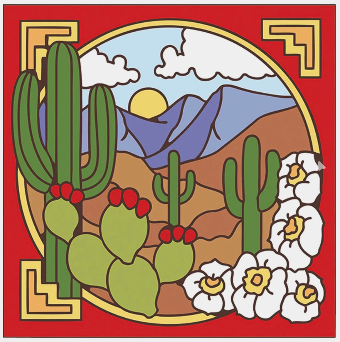 7/11 10am: Glaze a 6” At Tile - Saguaro Desert Scene Tile or Choose your own