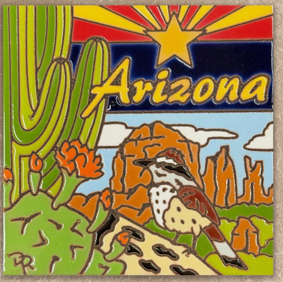7/16 6pm: Glaze a 6” At Tile - Arizona State Symbols Tile or Choose your own