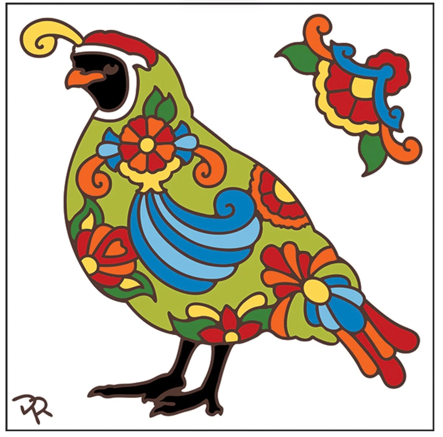 7/20 12pm and 4pm workshops: Glaze a 6” Art Tile - Talavera Quail