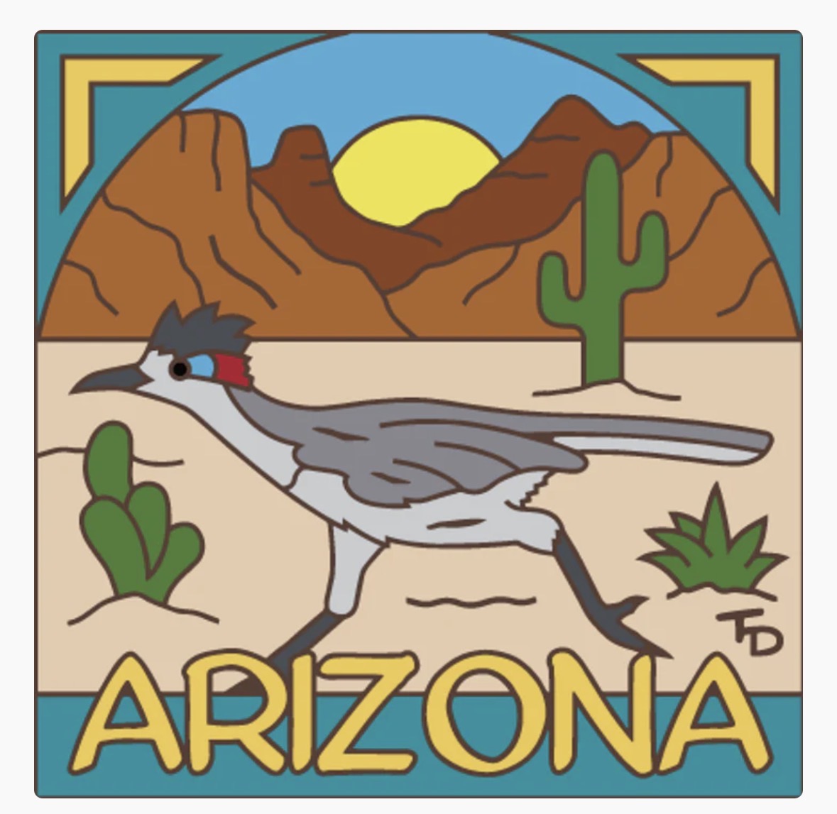 8/4 10am: Glaze a 6” Art Tile Workshop - Desert Roadrunner Arizona Tile or Choose another design