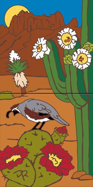 8/20 10am: Glaze a 6x12” Mural - Desert Quail Mural