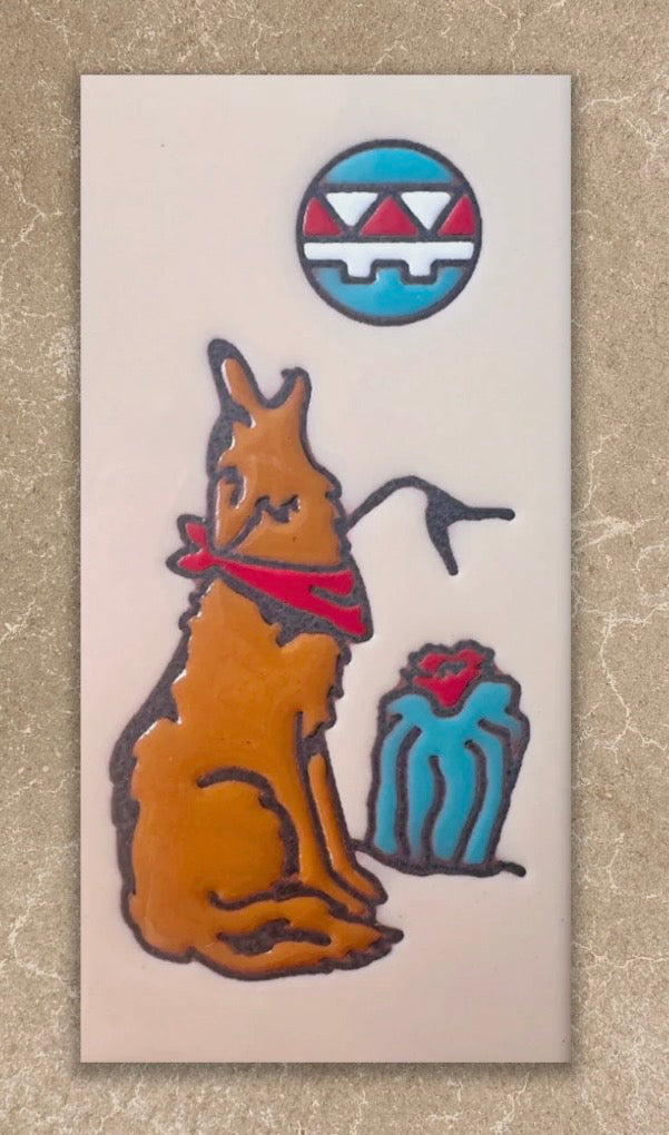8/5 10am, 1pm and 6:30pm 1 Hour Workshops: Glaze a 3x6 Coyote Tile - $25.00