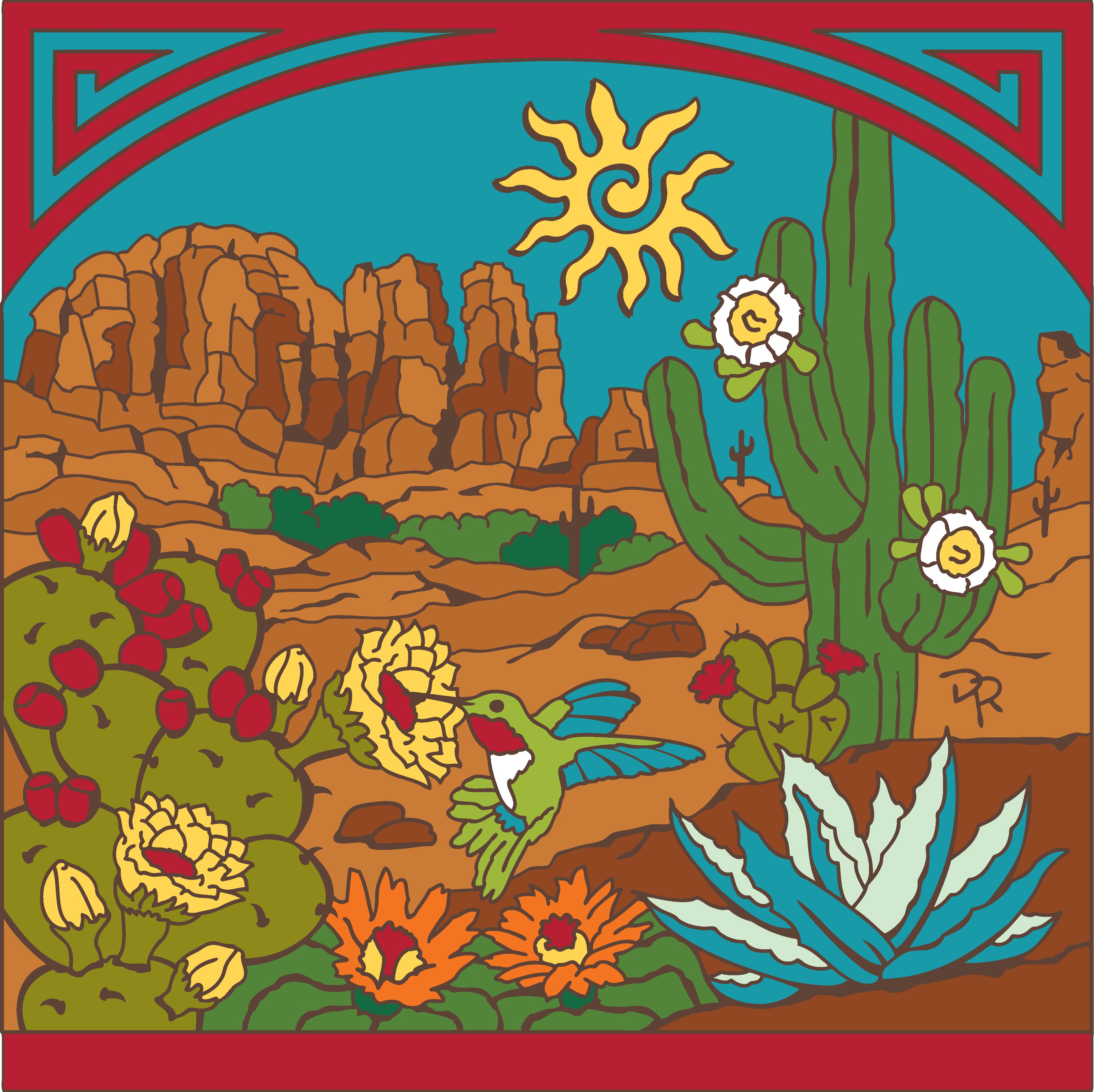 8/15 4pm: Glaze a 12" Mural - Desert Scene Mural or Choose another design