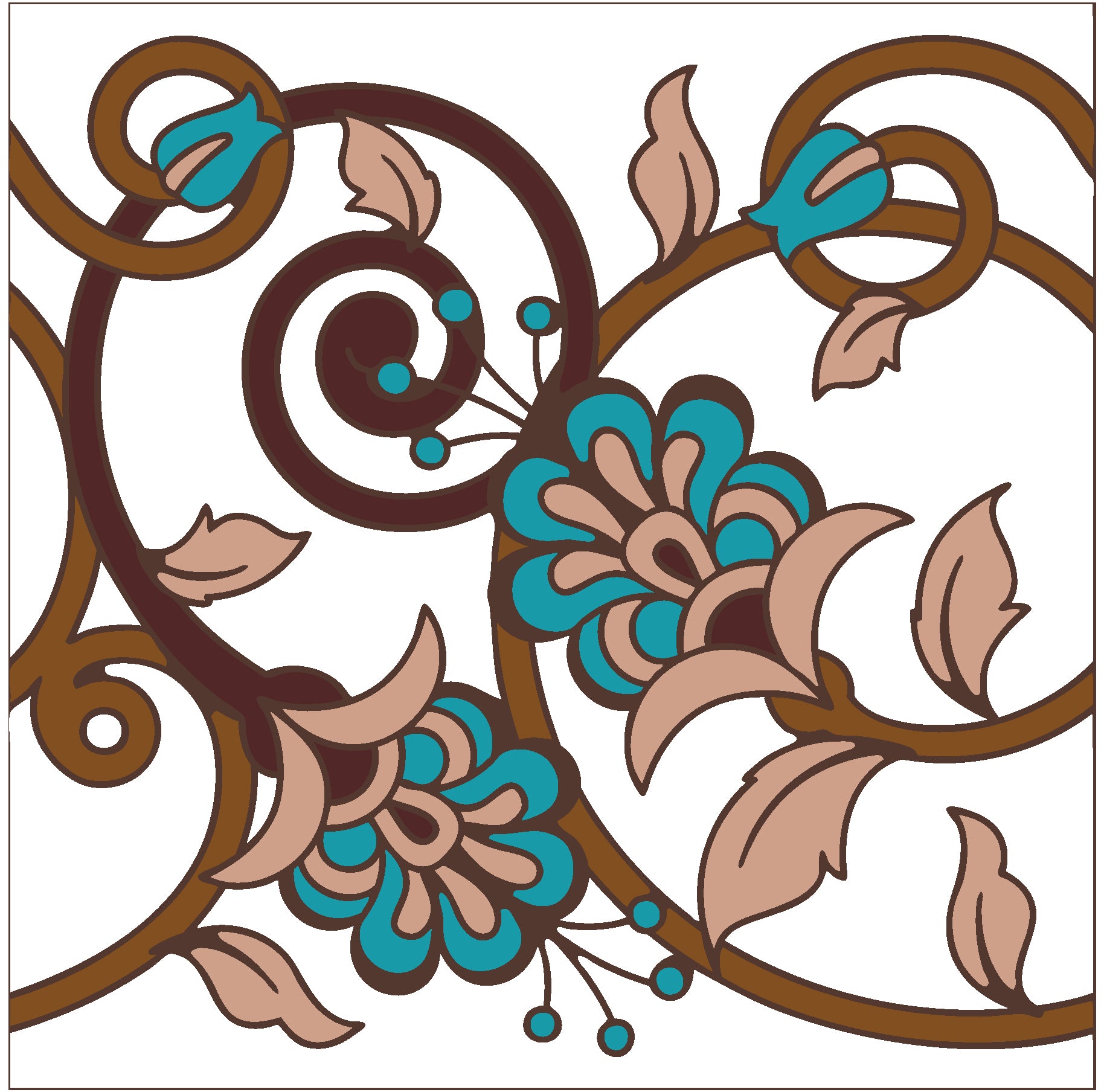8/13 10am: Glaze a 6” Art Tile - Floral Tile or Choose another design