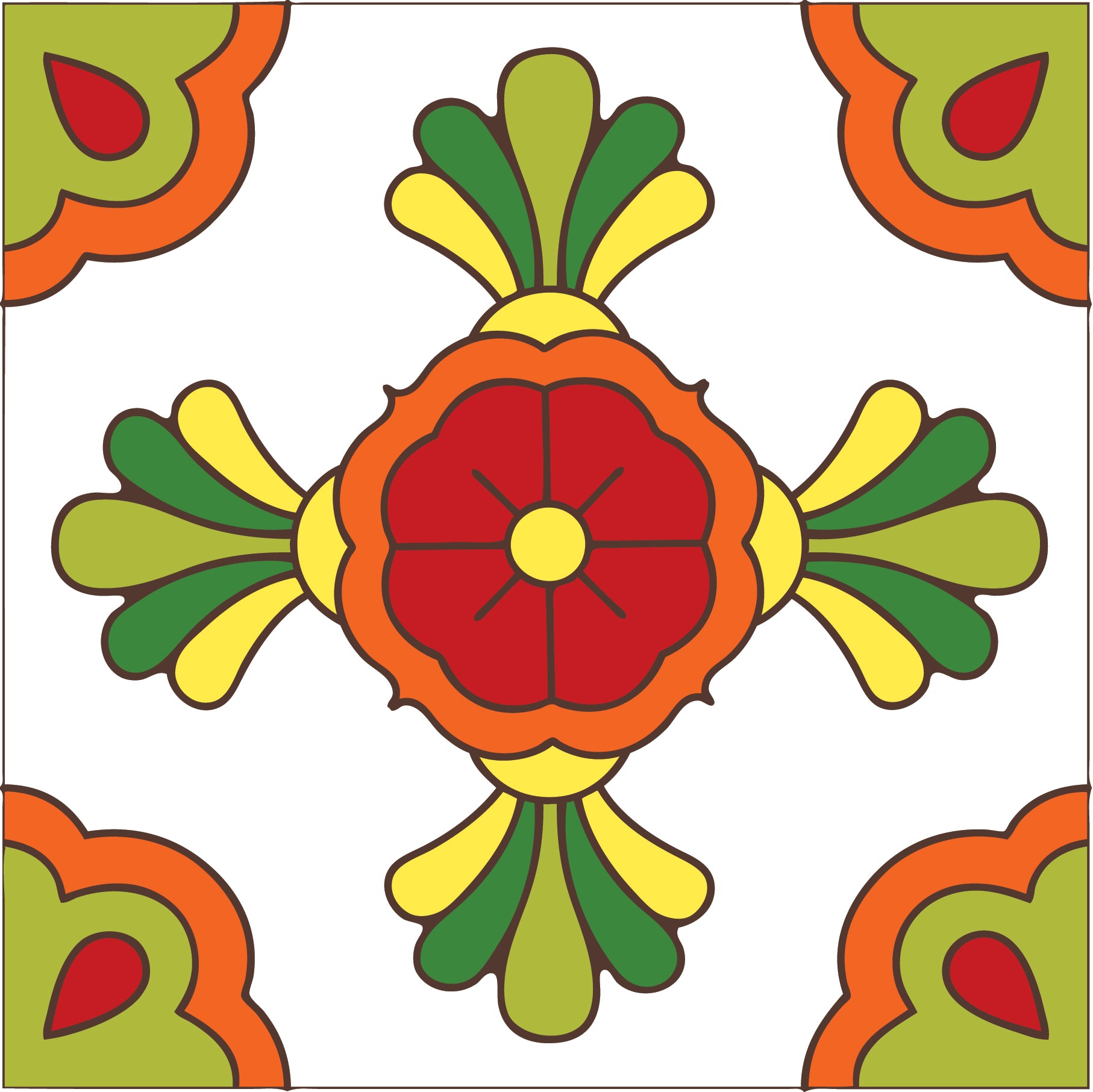 9/17 10am: Glaze a 12" Mural - Floral Talavera