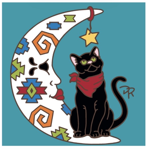 10/9 12pm or 5pm Workshops: Glaze a 6” At Tile - Cat and Moon Tile or Choose from another design