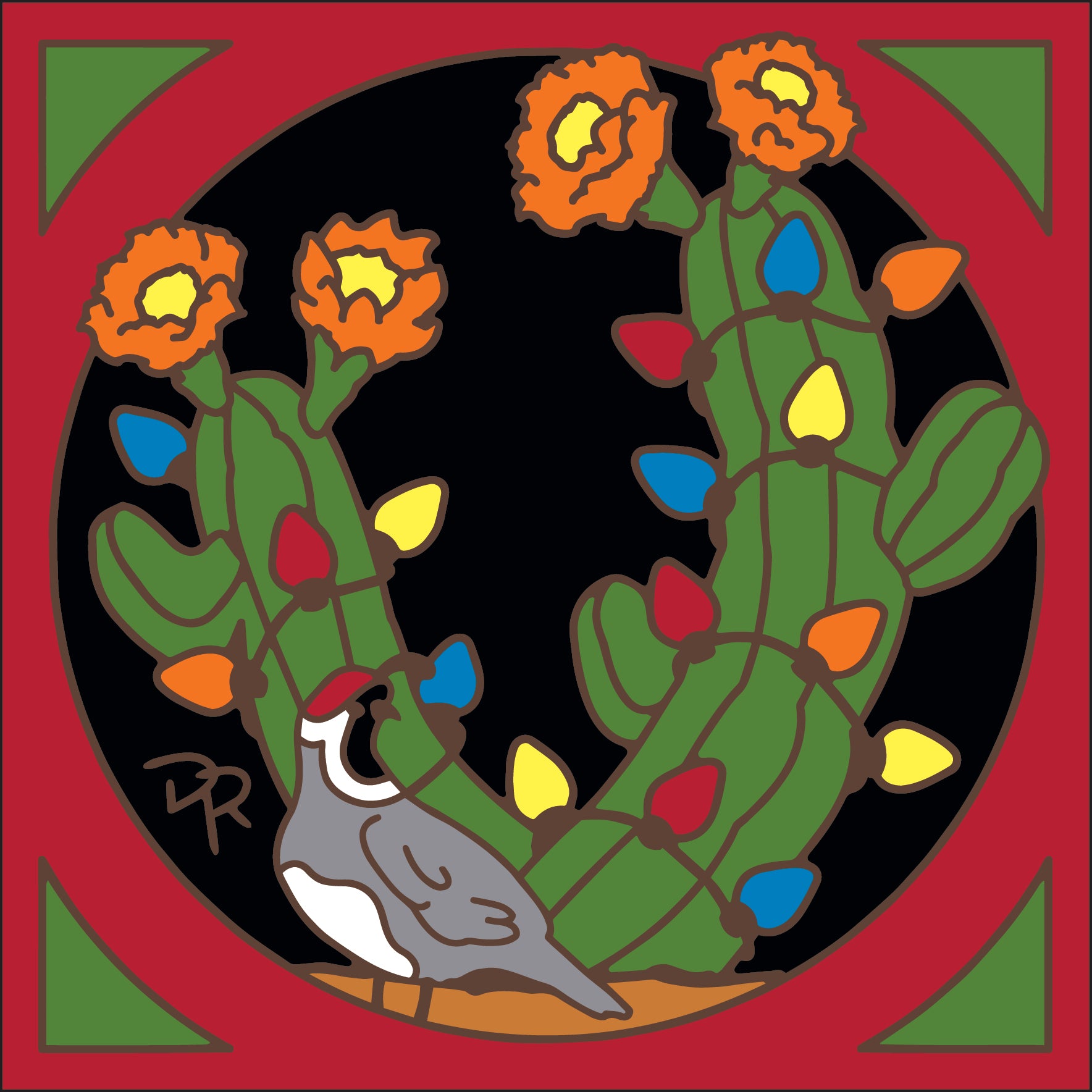 12/2 10am: Glaze a 6” Art Tile - Holiday Quail and Cactus Tile or Choose another design