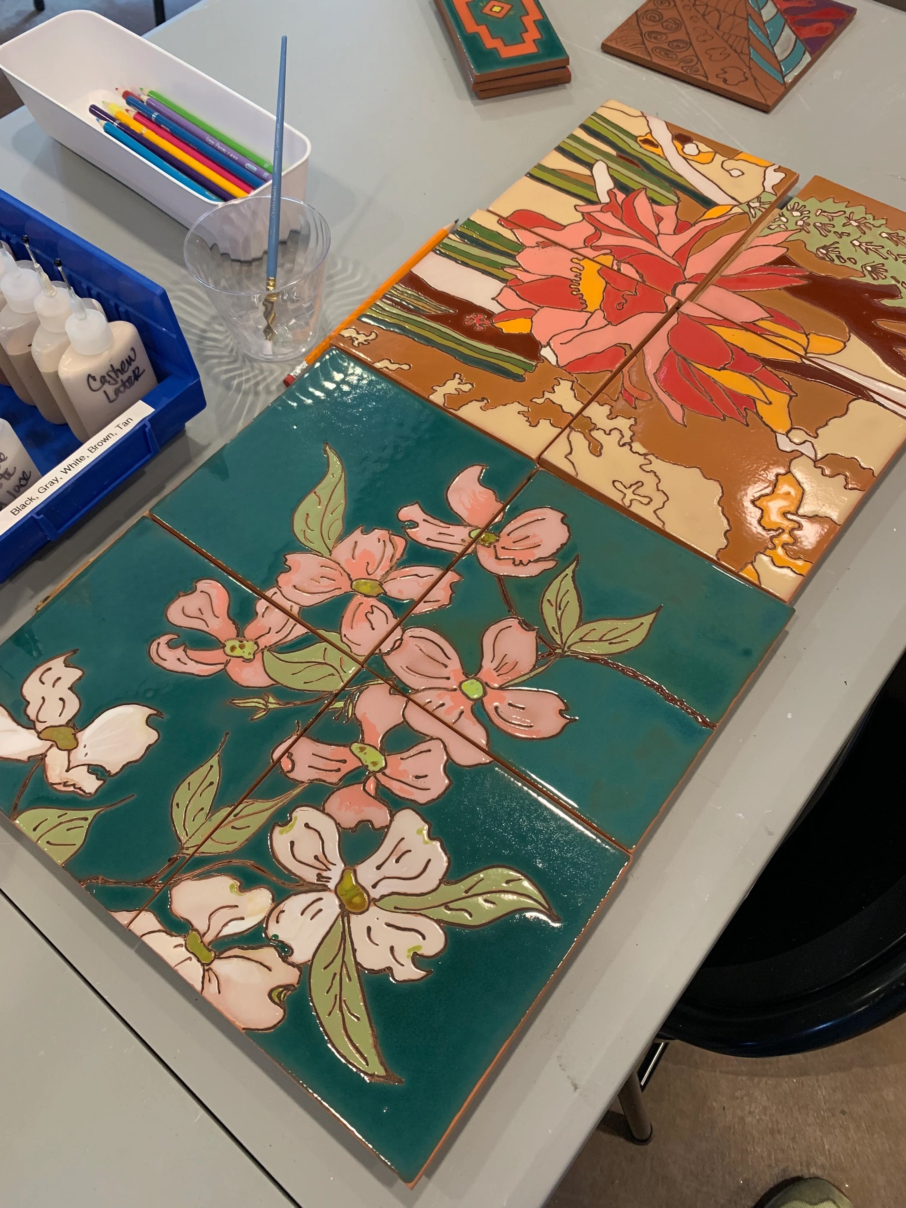 11/24 10am: Advanced Workshop Design and Glaze your own 12" Mural - Hand Drawing with Wax