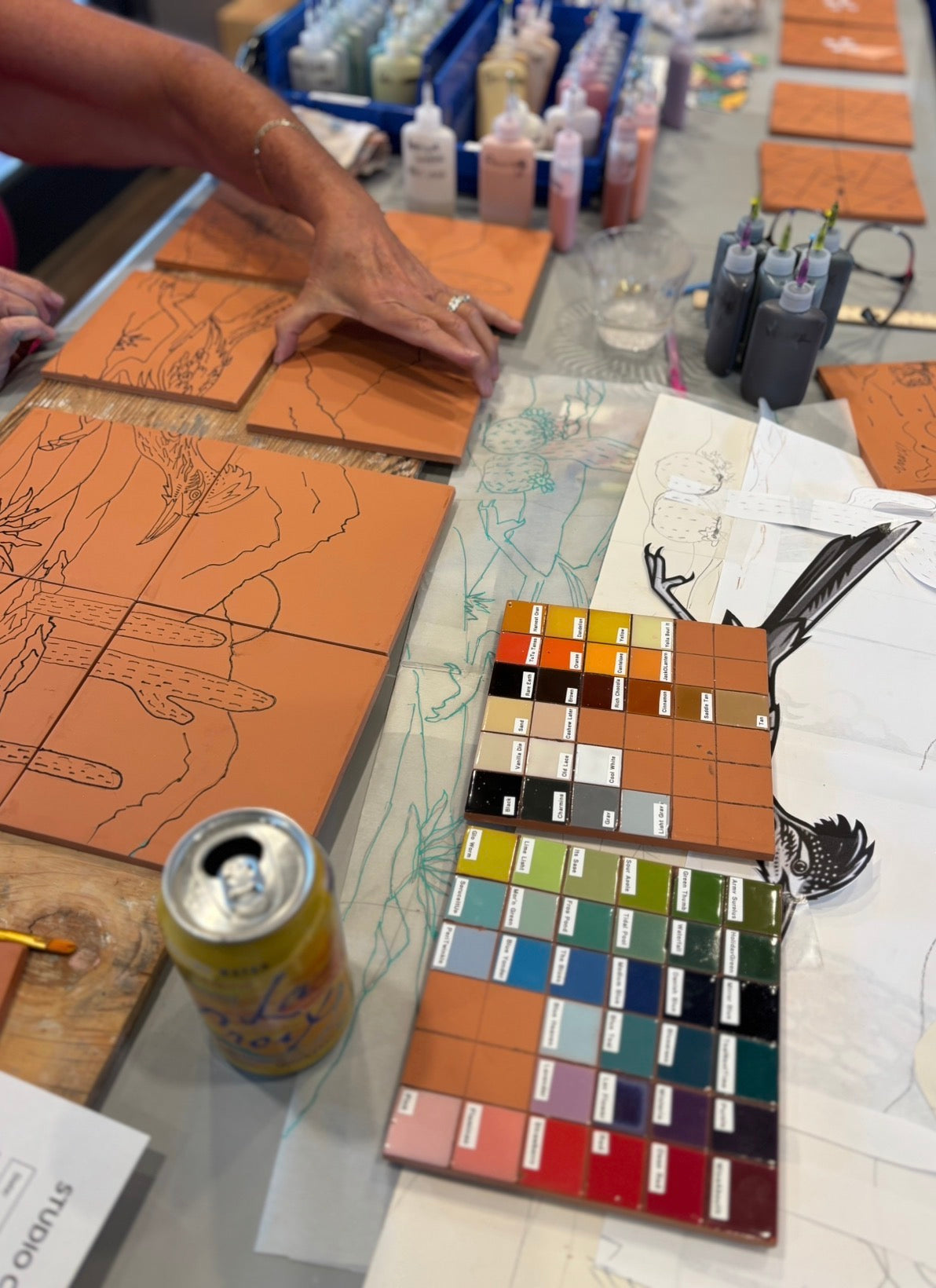 11/4 10am: Advanced Workshop: Design & glaze your own 6” tile - Drawing with wax